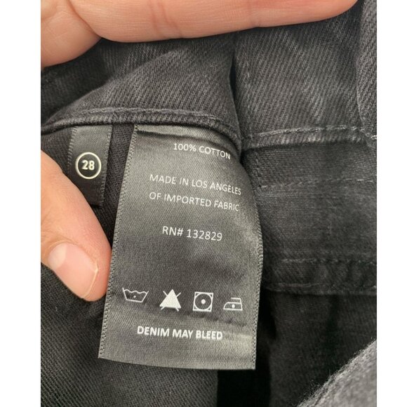 GRLFRND Harlow Black High Rise Slit Coated Denim Bootcut Size 28 - Picture 6 of 11